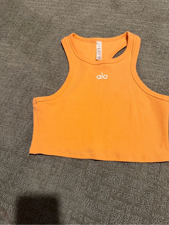 ALO Yoga Tops - Alo Orange Ribbed Cropped Tank